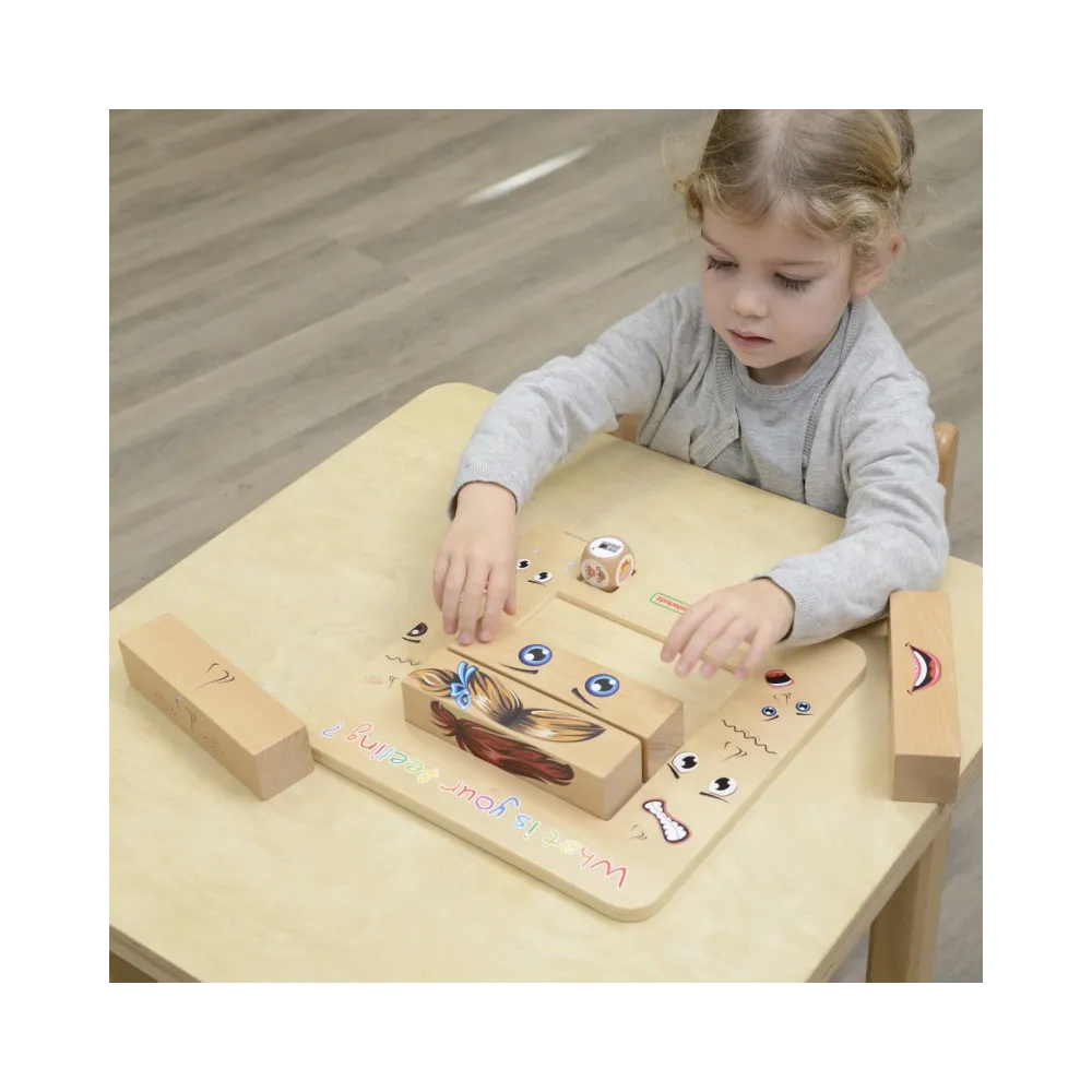 Eko-zabawka drewniana do nauki rozumienia emocji