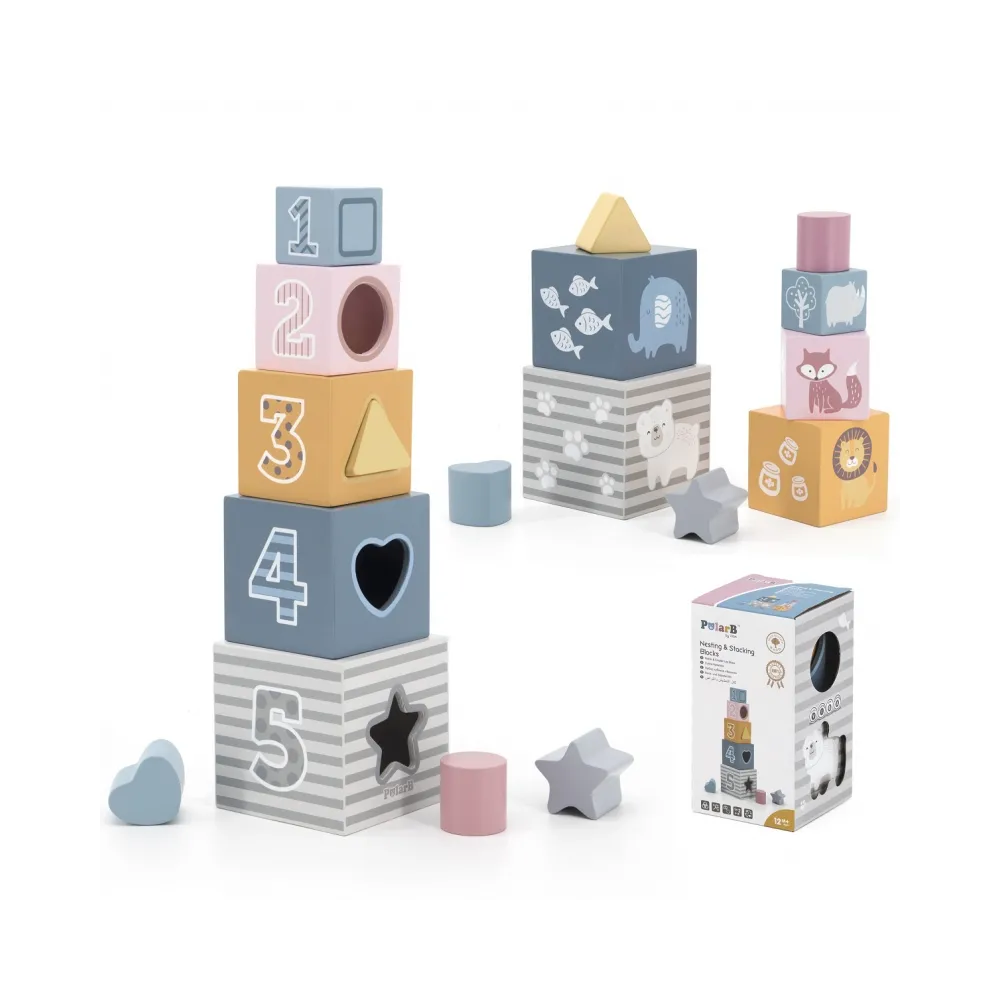 VIGA PolarB Piramidka Układanka edukacyjna Sorter Kostki Klocki