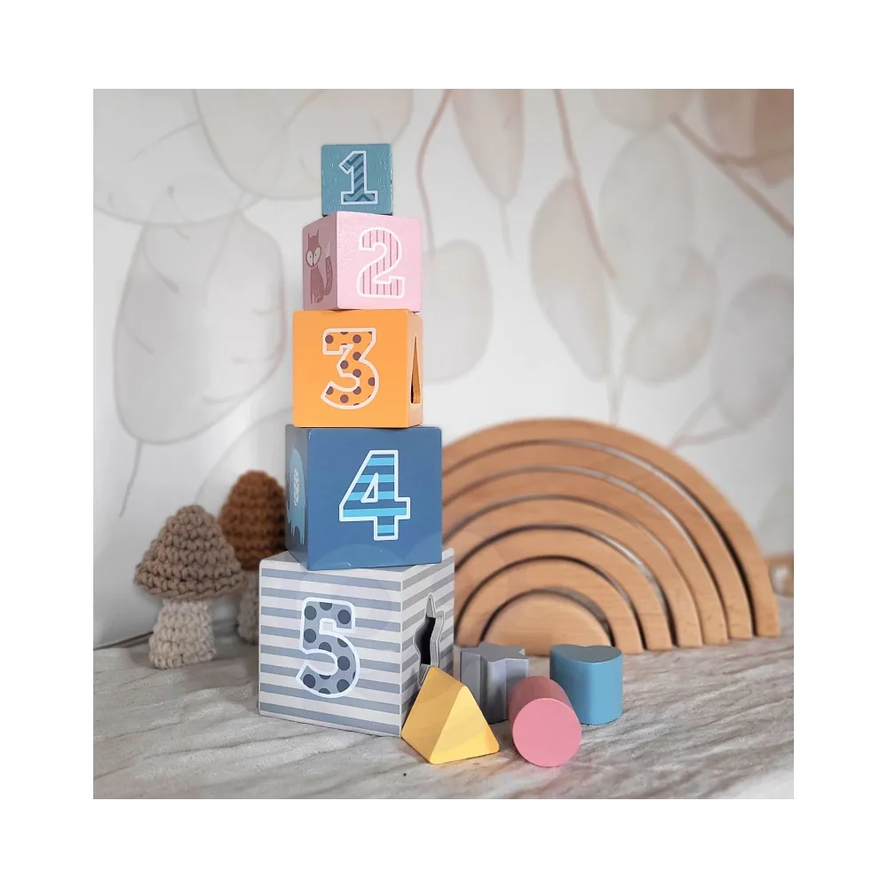 VIGA PolarB Piramidka Układanka edukacyjna Sorter Kostki Klocki