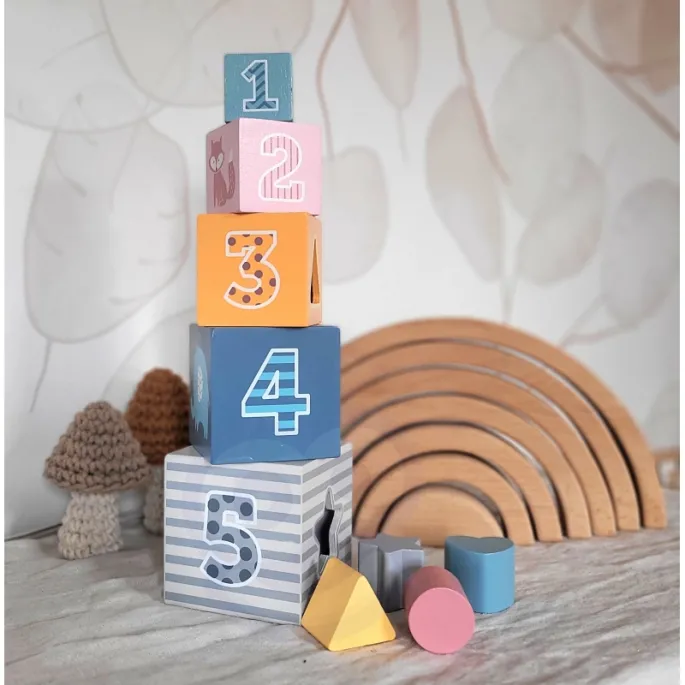 Zestaw klocków z literkami i zwierzątkami dla małych odkrywców