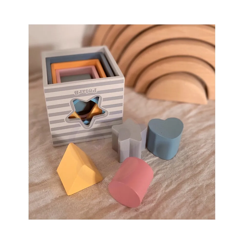 VIGA PolarB Piramidka Układanka edukacyjna Sorter Kostki Klocki