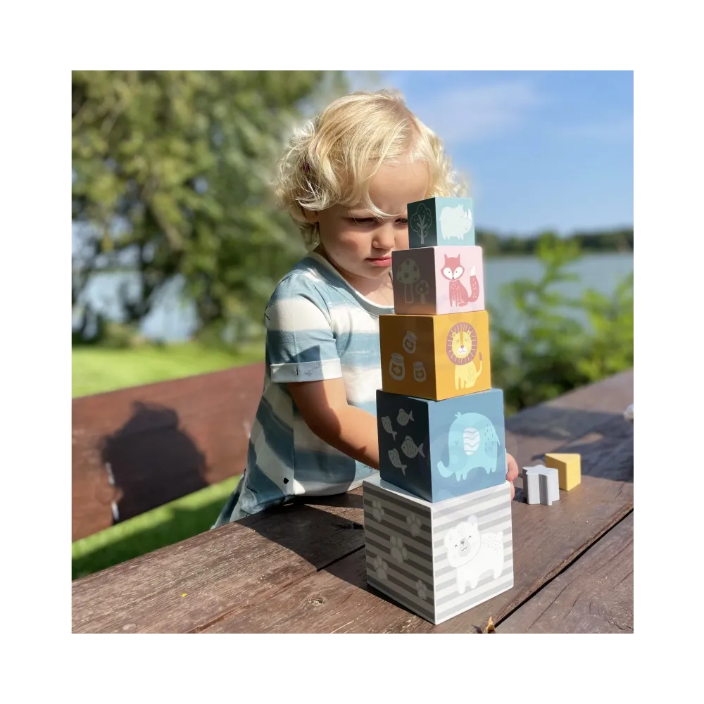 VIGA PolarB Piramidka Układanka edukacyjna Sorter Kostki Klocki