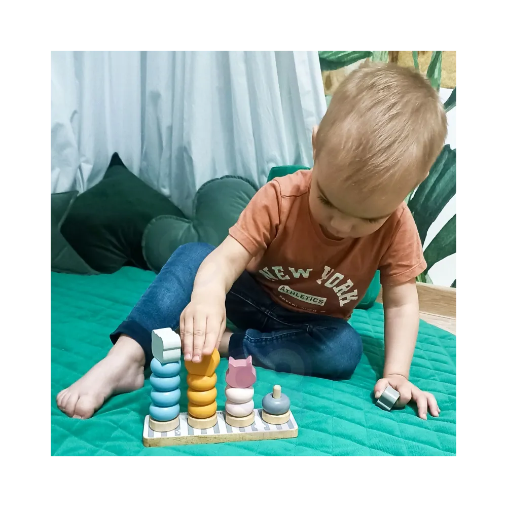 VIGA PolarB Drewniana Układanka Edukacyjna ze Zwierzątkami Montessori