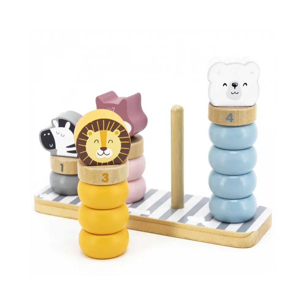 VIGA PolarB Drewniana Układanka Edukacyjna ze Zwierzątkami Montessori