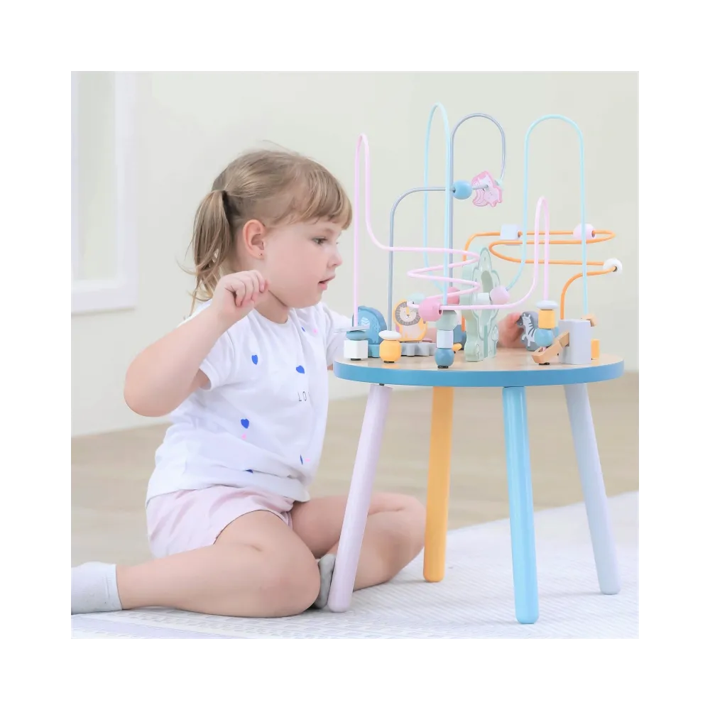 VIGA PolarB Drewniany Stolik Edukacyjny Manipulacyjny Przeplatanka Montessori