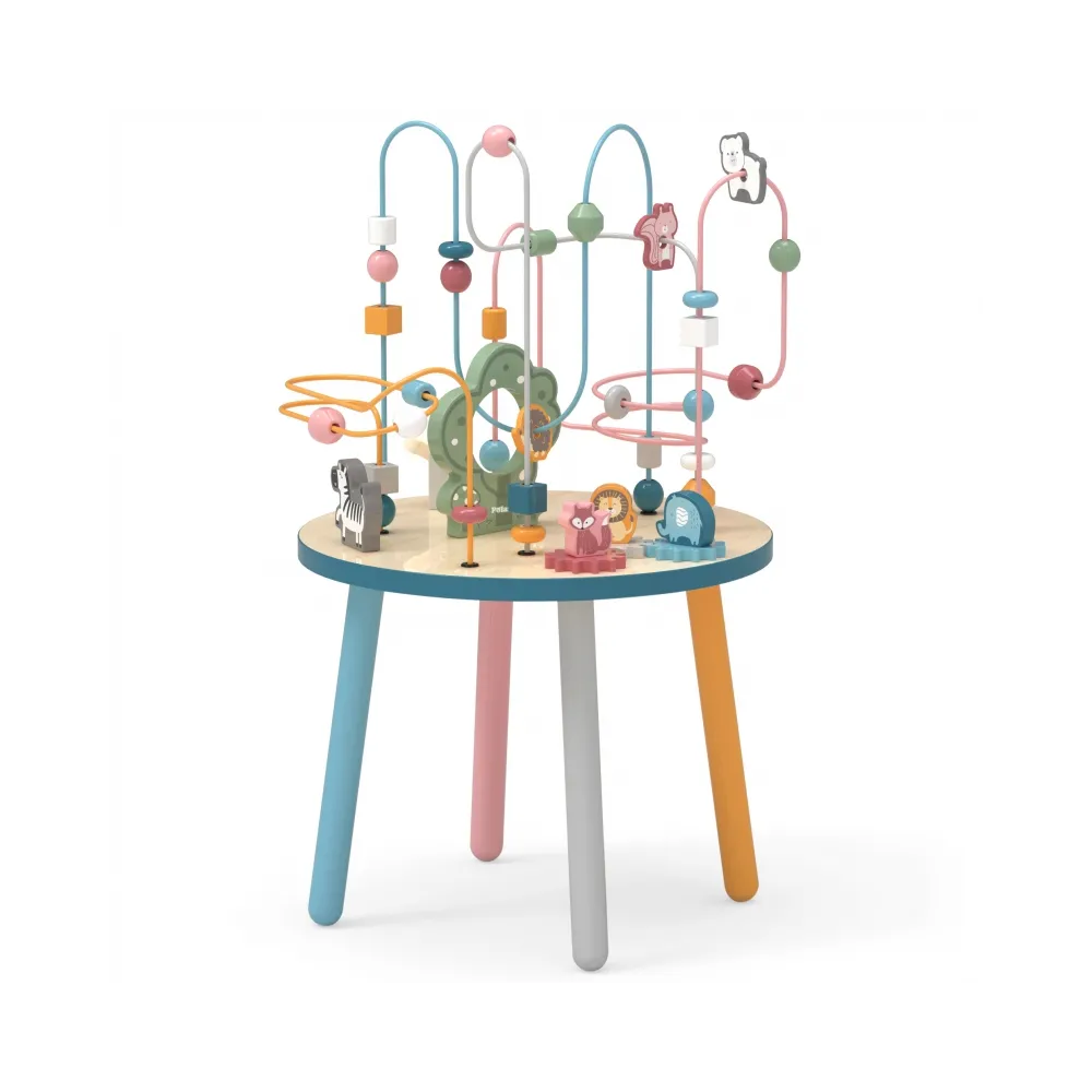 VIGA PolarB Drewniany Stolik Edukacyjny Manipulacyjny Przeplatanka Montessori