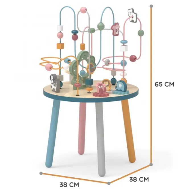 Wielofunkcyjny stolik edukacyjny z motywem zwierząt dla dzieci