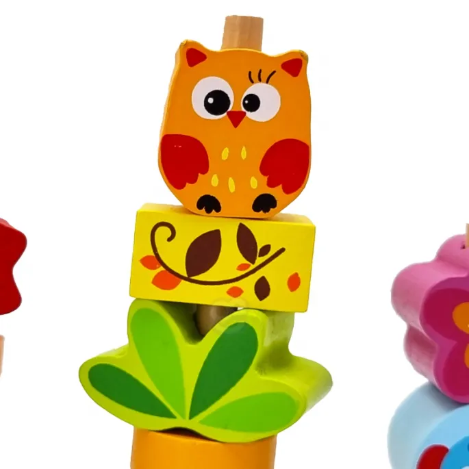 Drewniana układanka ćwicząca logiczne myślenie dzieci