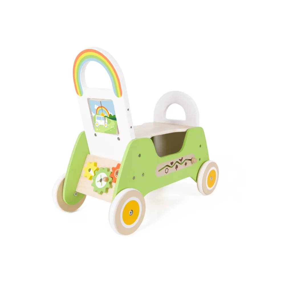 CLASSIC WORLD Drewniany Jeździk MONTESSORI Pchacz 2w1