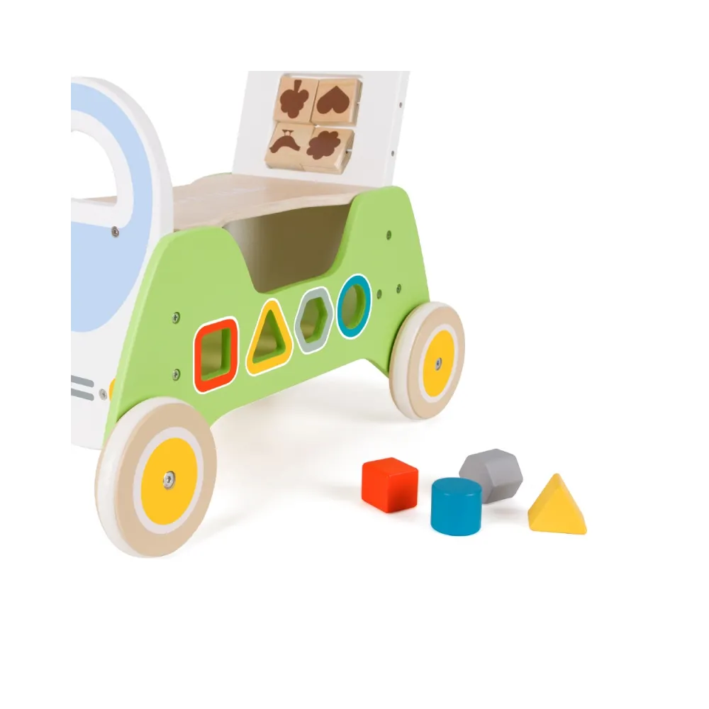 CLASSIC WORLD Drewniany Jeździk MONTESSORI Pchacz 2w1