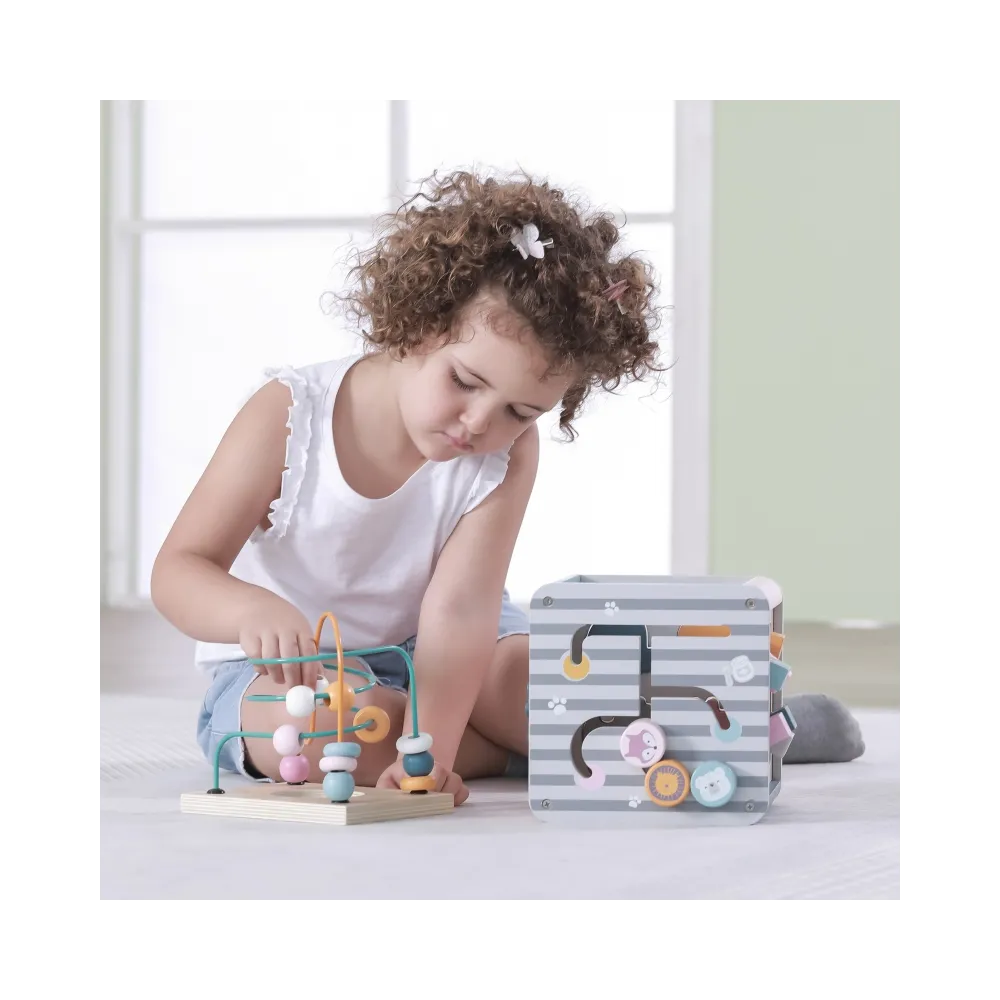 VIGA PolarB Activity Box Drewniane Edukacyjne Centrum Gier 5w1 kostka