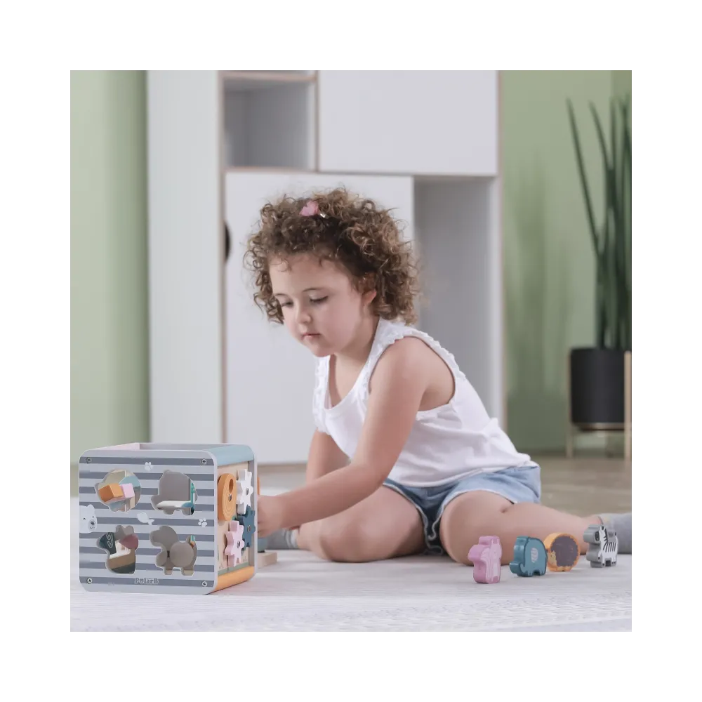 VIGA PolarB Activity Box Drewniane Edukacyjne Centrum Gier 5w1 kostka