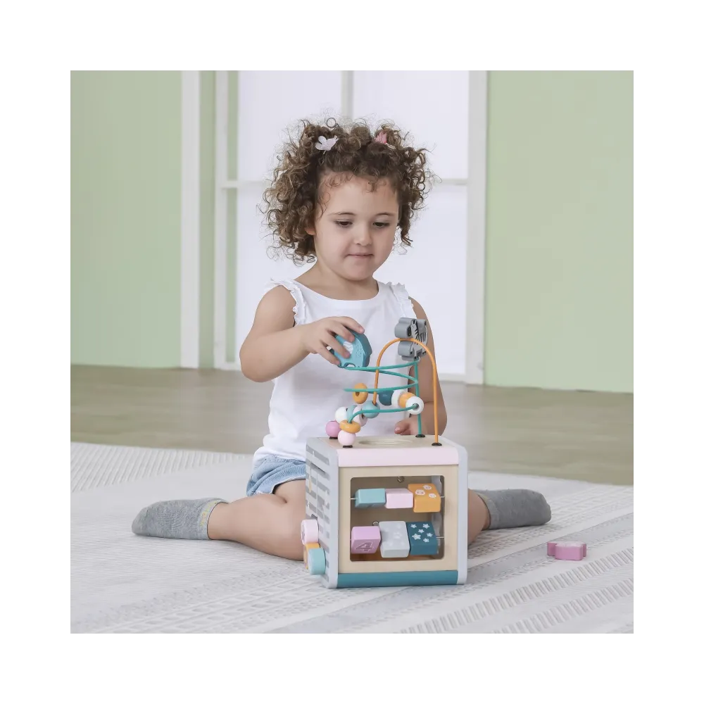 VIGA PolarB Activity Box Drewniane Edukacyjne Centrum Gier 5w1 kostka