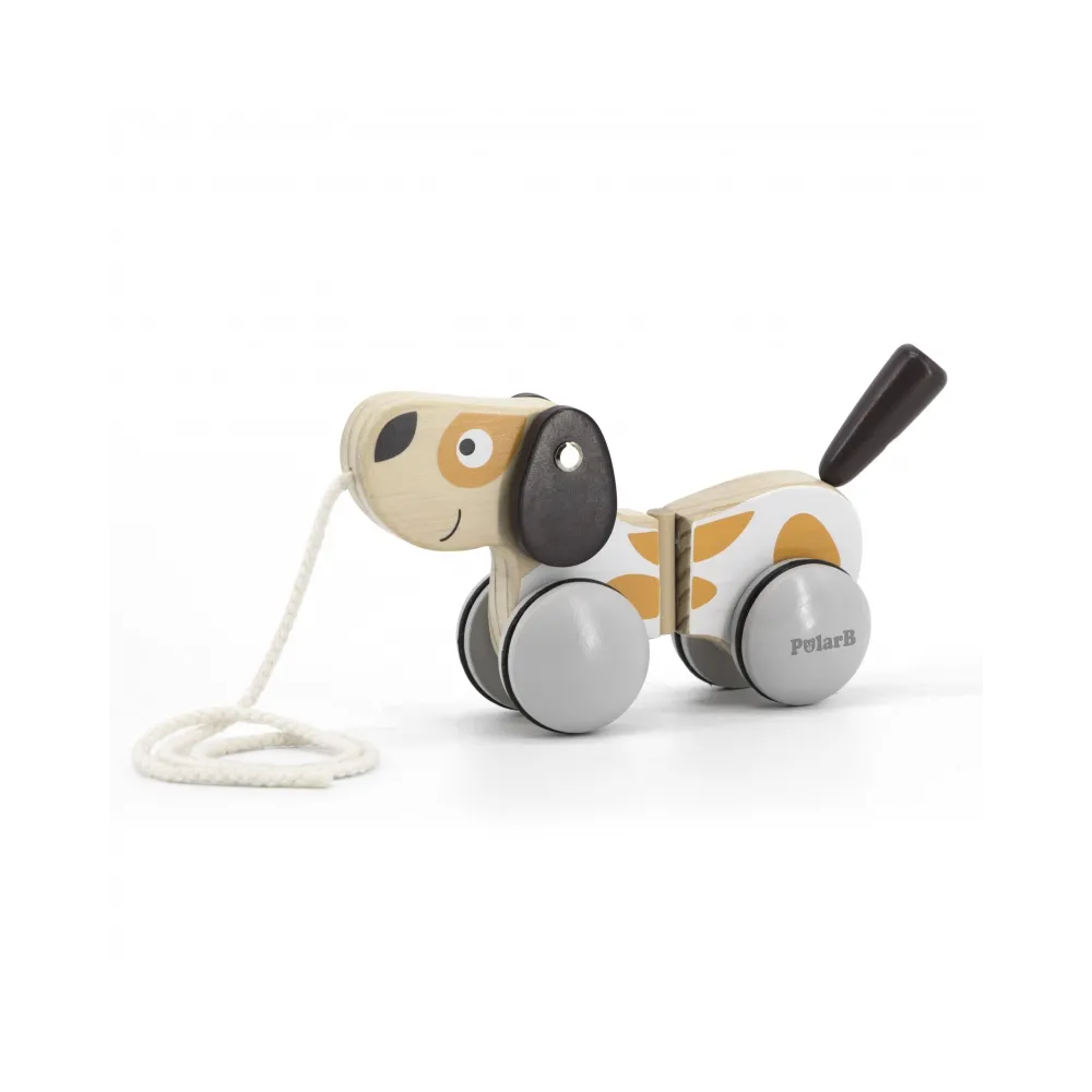 Drewniany piesek na sznurku dla dzieci marki PolarB VIGA