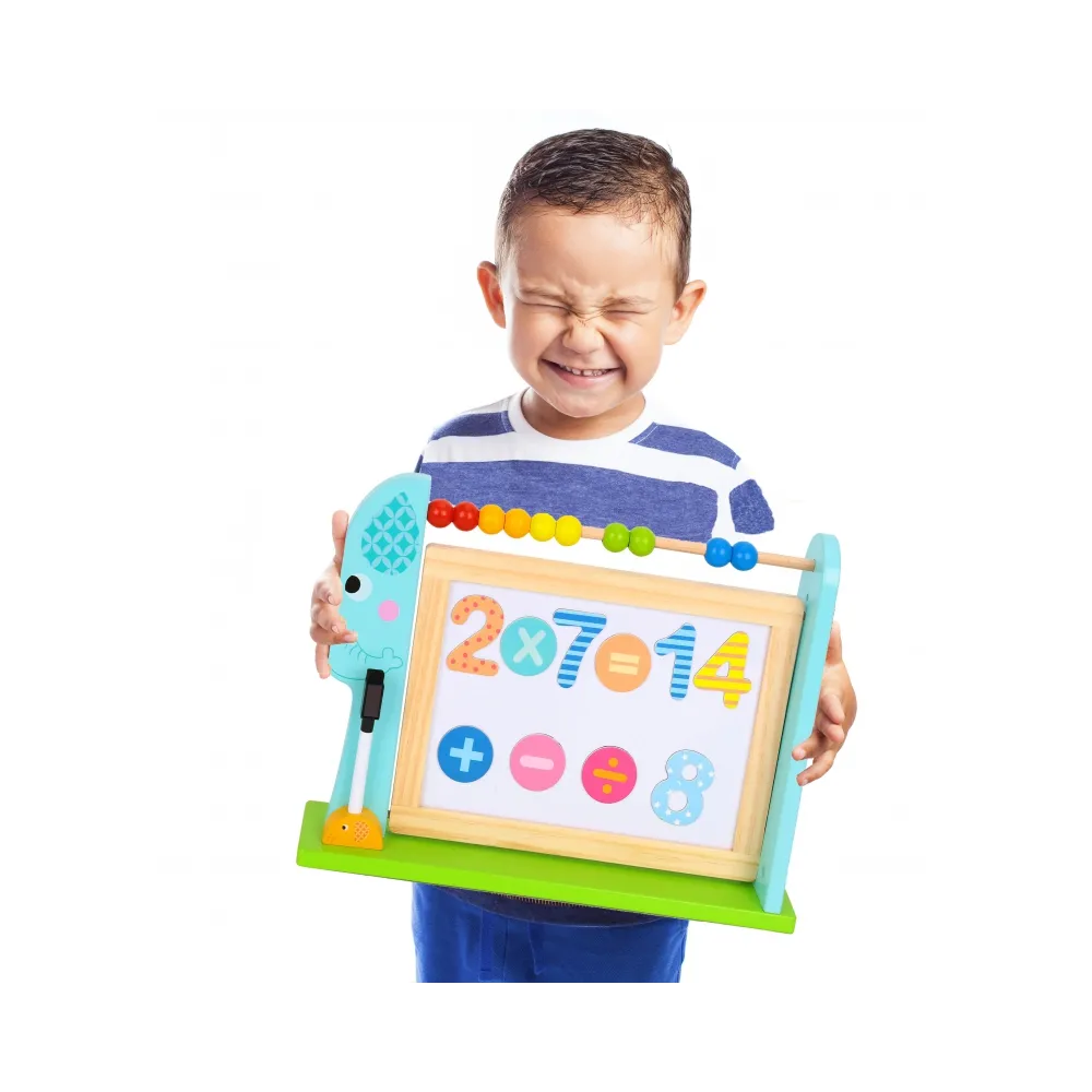 TOOKY TOY Duża Drewniana Tablica Dwustronna Magnetyczna+ Kredowa