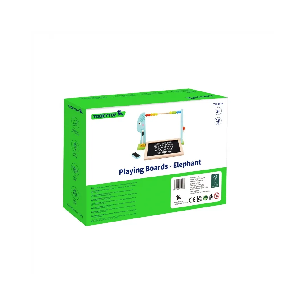 TOOKY TOY Duża Drewniana Tablica Dwustronna Magnetyczna+ Kredowa