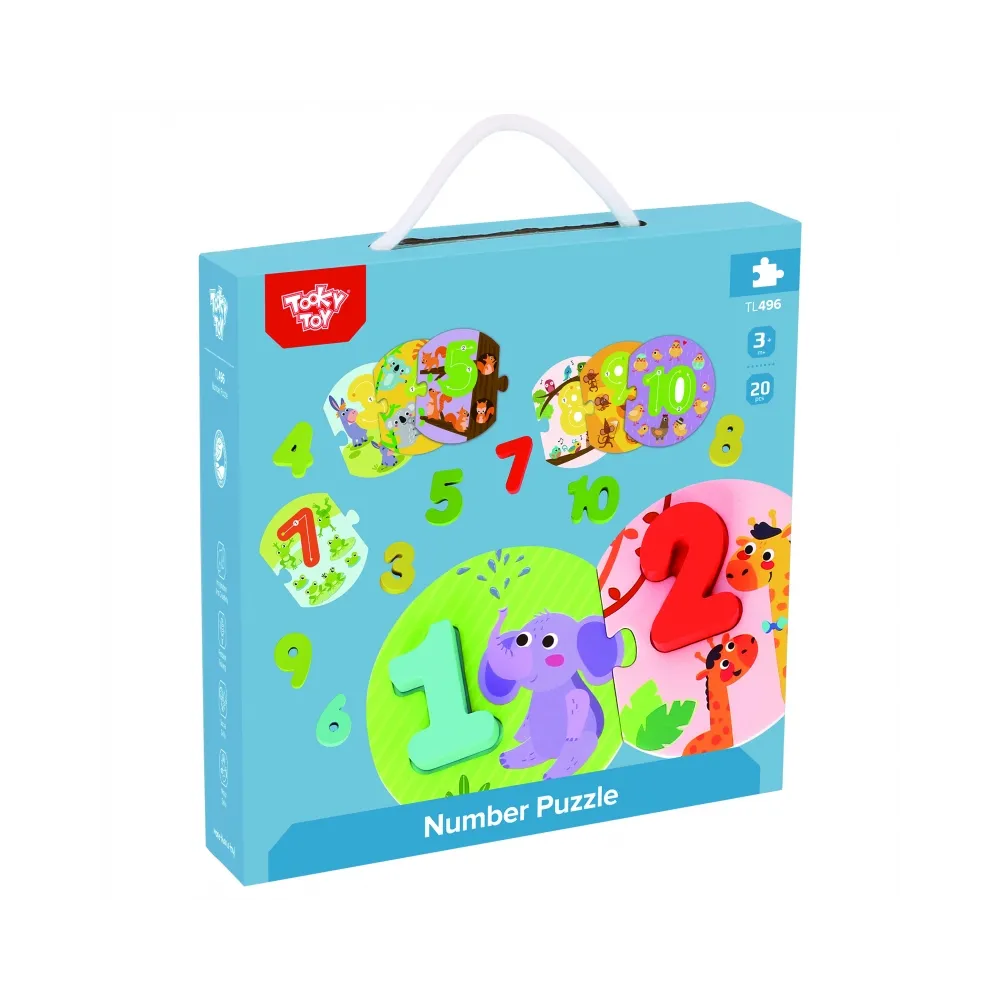 TOOKY TOY Edukacyjne Puzzle Układanka Montessori Nauka Liczenia