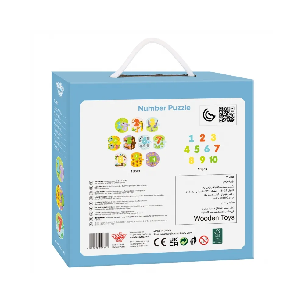 TOOKY TOY Edukacyjne Puzzle Układanka Montessori Nauka Liczenia