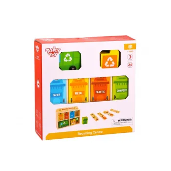 TOOKY TOY Drewniane Centrum Recyklingu Edukacyjny Sorter