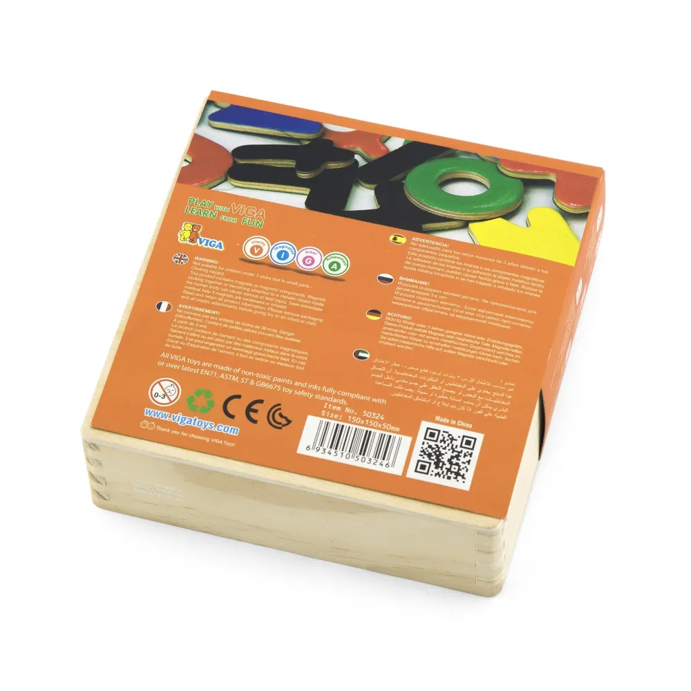 VIGA Drewniane Magnetyczne literki Magnes Uczymy się Pisać