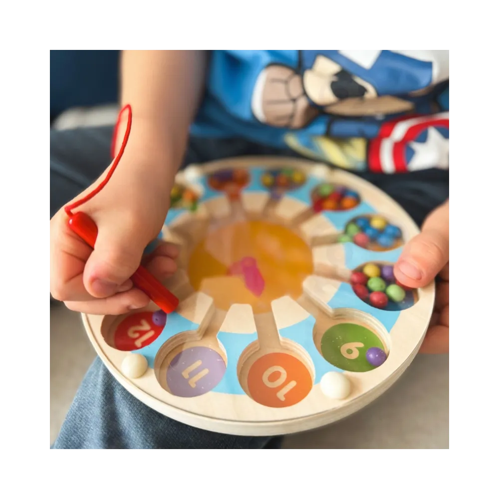 VIGA Drewniana Gra magnetyczna Zegar Labirynt Magnetyczny