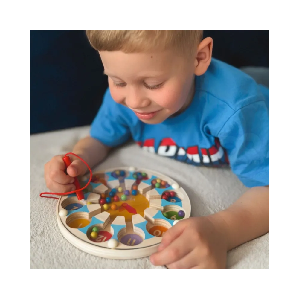 VIGA Drewniana Gra magnetyczna Zegar Labirynt Magnetyczny