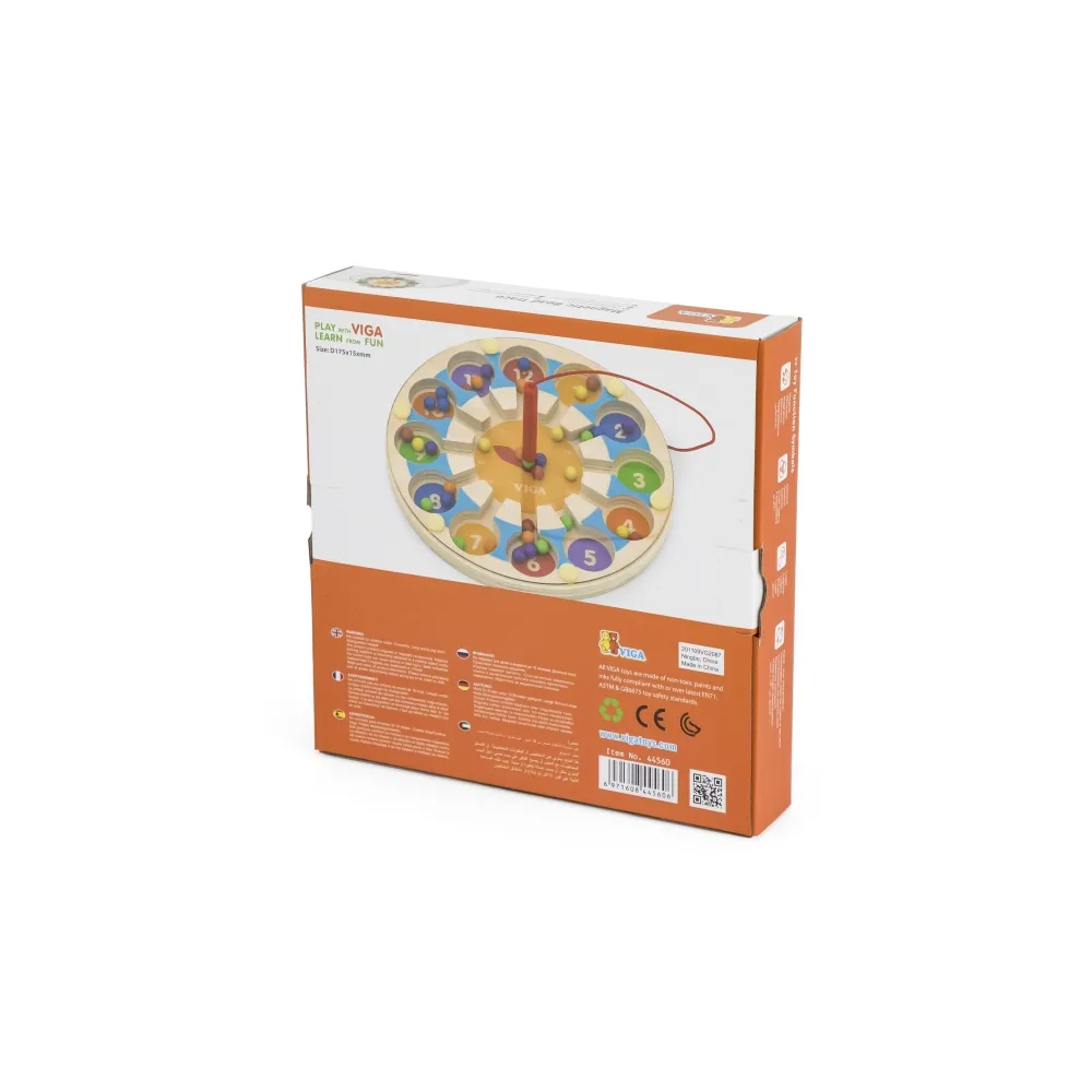 VIGA Drewniana Gra magnetyczna Zegar Labirynt Magnetyczny