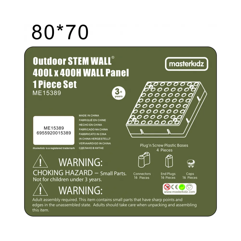 MASTERKIDZ Panel Ścienny Tablica Naukowa Kreatywna STEM Tablica na zewnątrz Outdoor + Panel Monatażowy 40 x 40 (cm)