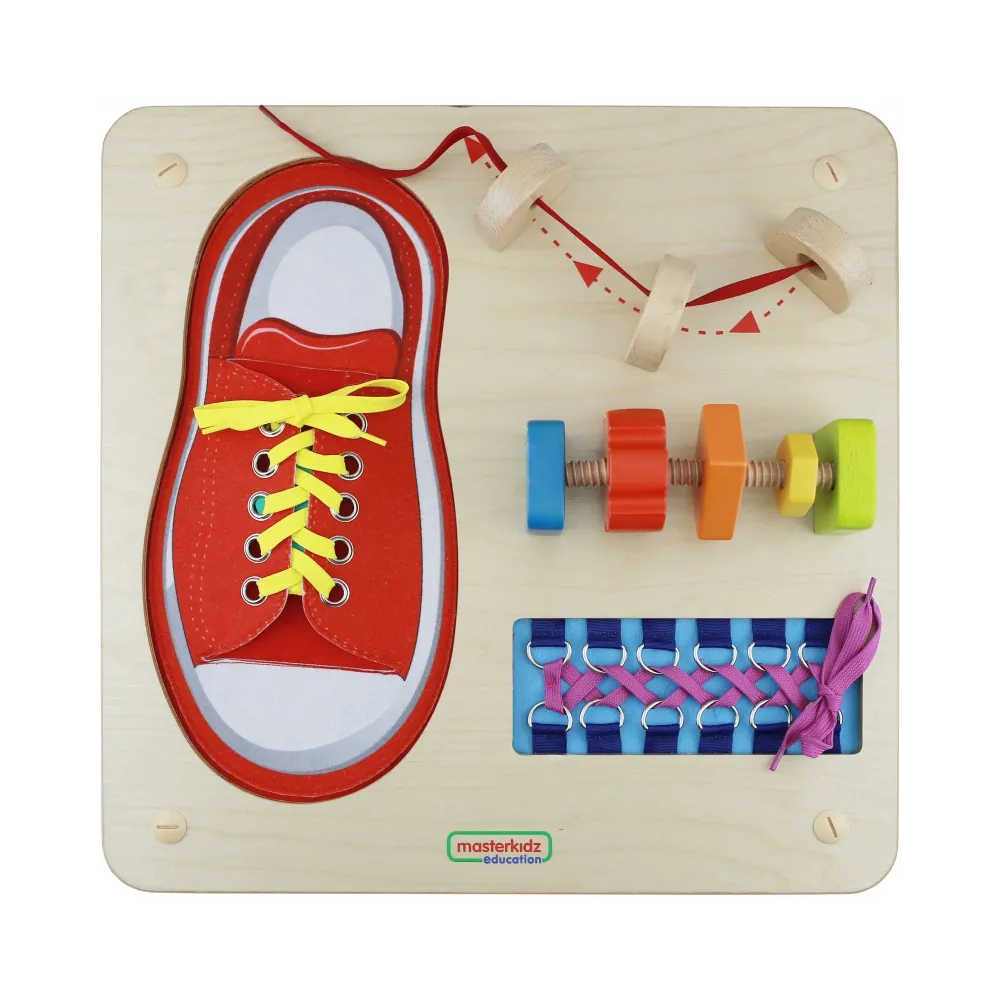 MASTERKIDZ Tablica Edukacyjna - Zręczność Manualna Sznurowanie Montessori
