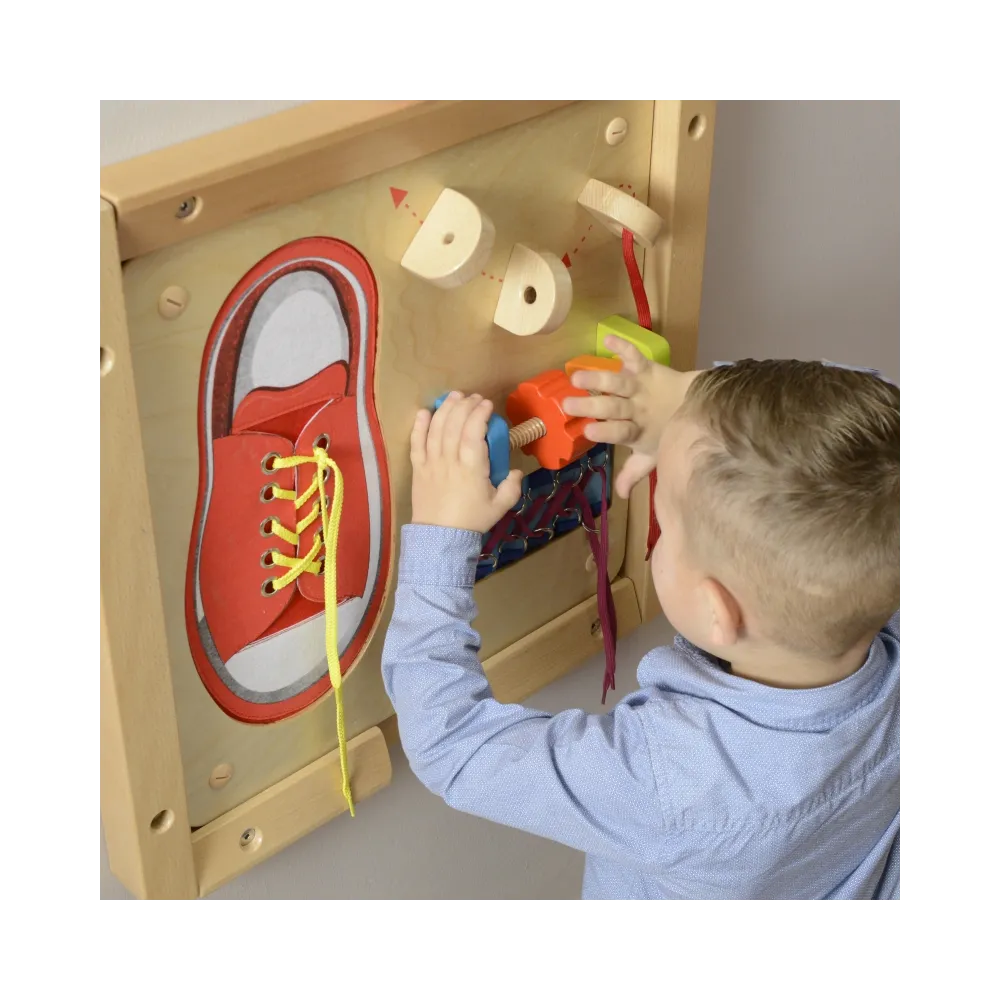 MASTERKIDZ Tablica Edukacyjna - Zręczność Manualna Sznurowanie Montessori