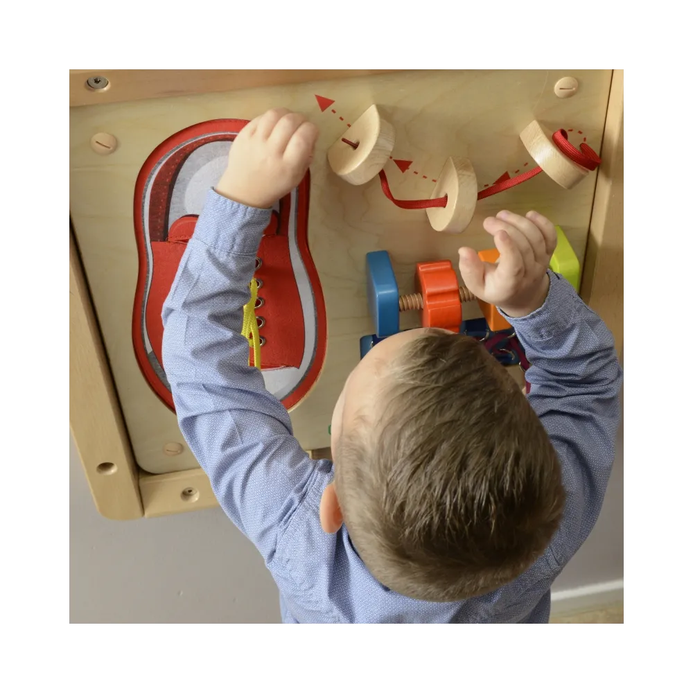 MASTERKIDZ Tablica Edukacyjna - Zręczność Manualna Sznurowanie Montessori