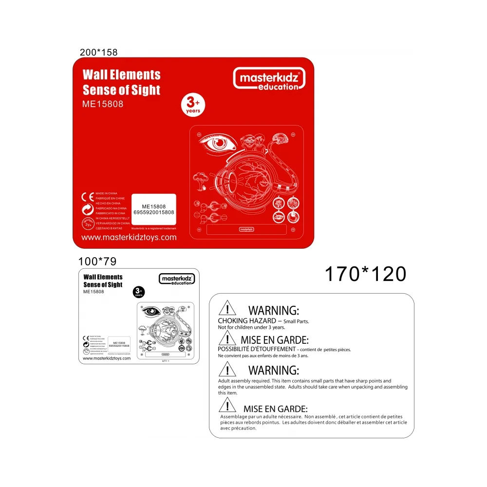 MASTERKIDZ Tablica Edukacyjna Zmysł Wzroku Montessori