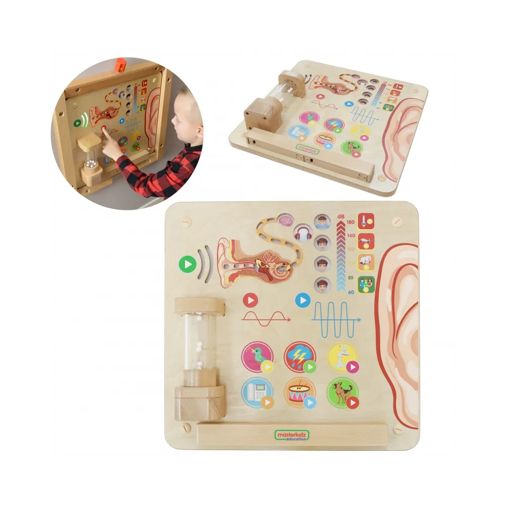 MASTERKIDZ Tablica Edukacyjna Zmysł Słuchu Montessori