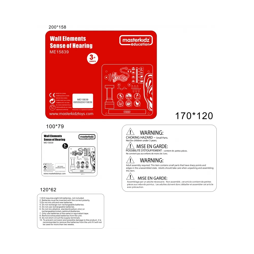 MASTERKIDZ Tablica Edukacyjna Zmysł Słuchu Montessori