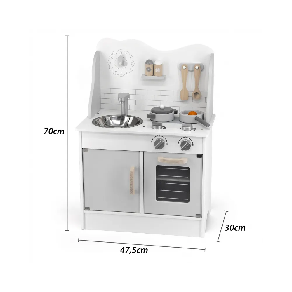 VIGA PolarB Drewniana Kuchnia z Akcesoriami Eco Gray