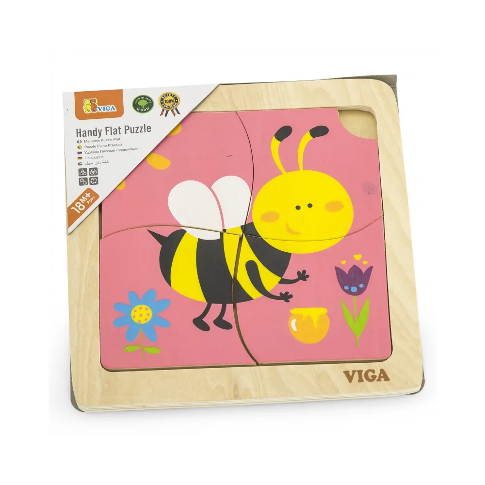 VIGA Poręczne Drewniane Puzzle Pszczoła