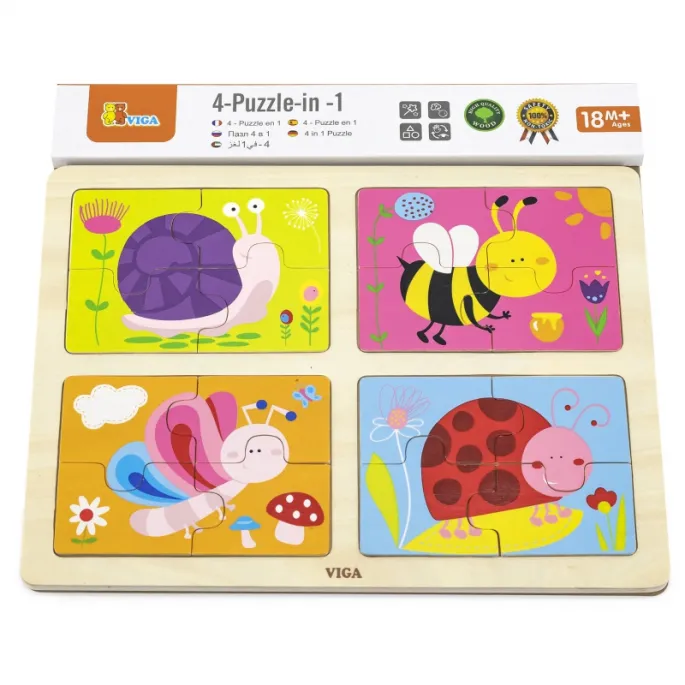 Ekologiczne puzzle dla najmłodszych z owadami.