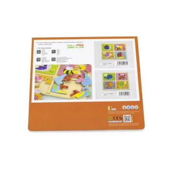 Zestaw puzzli z motylkiem, pszczółką i biedronką.