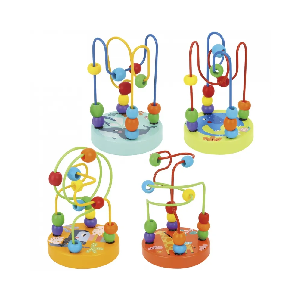 TOOKY TOY Drewniana Edukacyjna Pętla Motoryczna Labirynt Przeplatanka