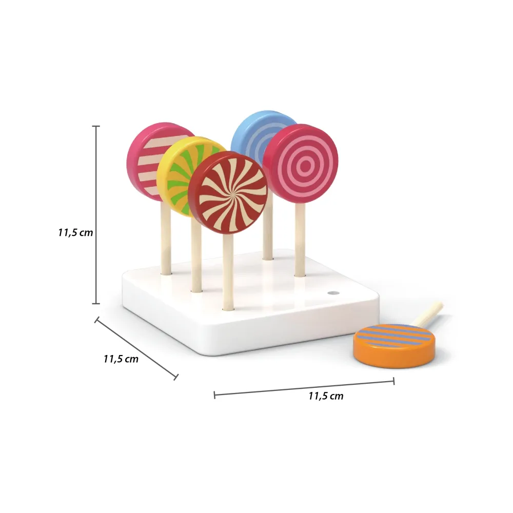 VIGA Drewniane Kolorowe Lizaki Zestaw 6 szt.