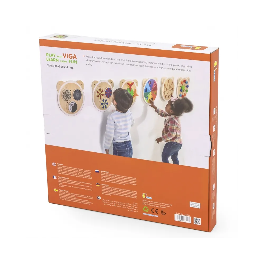 VIGA Drewniana Tablica Dopasuj Cyferki Certyfikat FSC Montessori