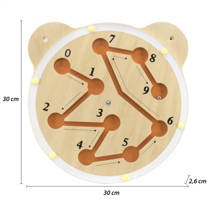 VIGA tablica labirynt z bezpiecznego drewna dla maluchów