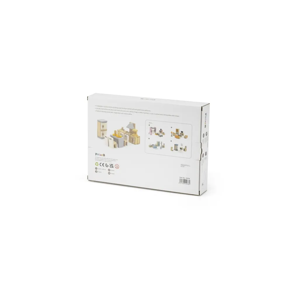 VIGA PolarB Zestaw Mebelków do Domku dla Lalek Kuchnia Jadalnia