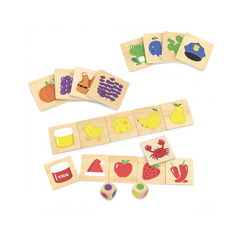 VIGA Gra Edukacyjna Drewniana Układanka Sortuj Dopasuj Kolory i Kształty 38 el. Montessori