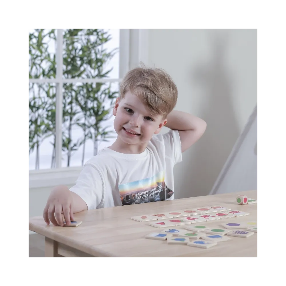 VIGA Gra Edukacyjna Drewniana Układanka Sortuj Dopasuj Kolory i Kształty 38 el. Montessori