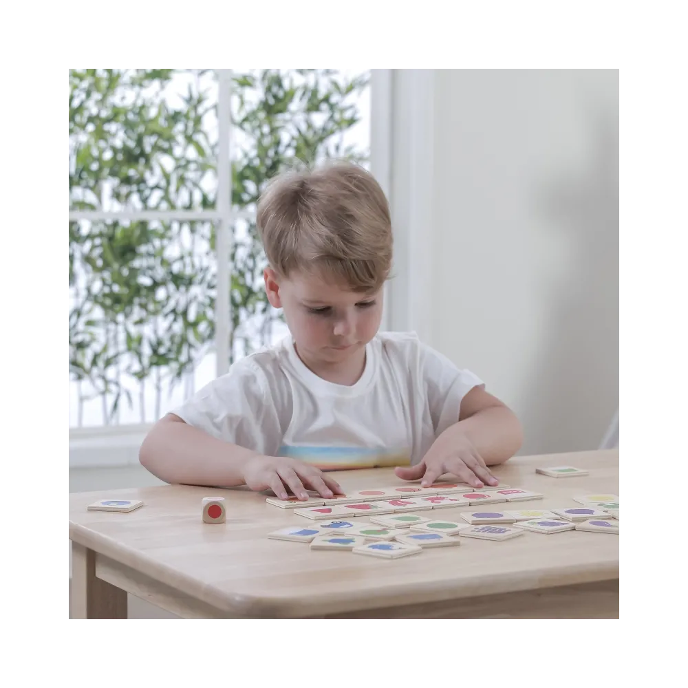 VIGA Gra Edukacyjna Drewniana Układanka Sortuj Dopasuj Kolory i Kształty 38 el. Montessori