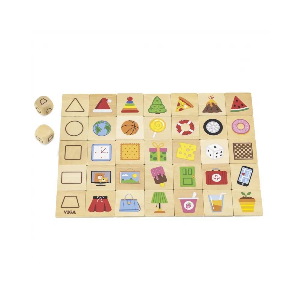 VIGA Gra Edukacyjna Drewniana Układanka Dopasuj Kształty 37 el.