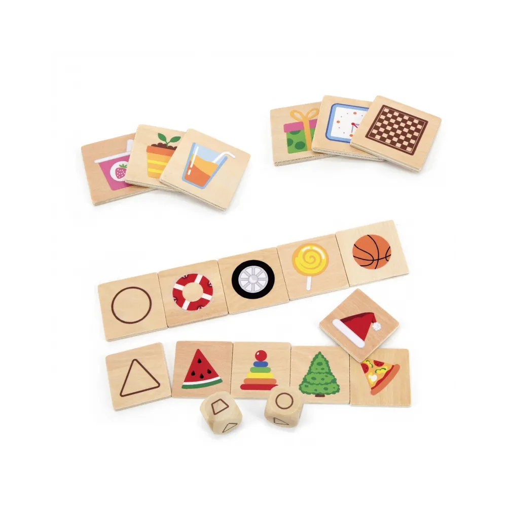 VIGA Gra Edukacyjna Drewniana Układanka Dopasuj Kształty 37 el.