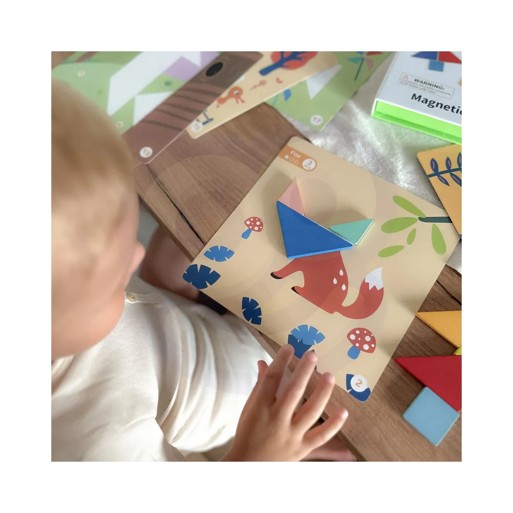 TOOKY TOY Puzzle Tangram Układanka dla Dzieci Nauka Kształtów Figury Kształty 18el.