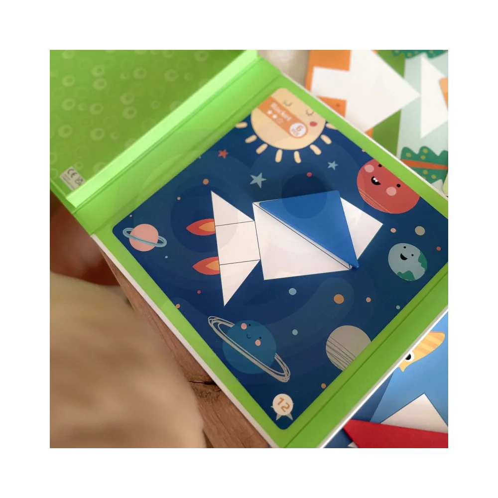 TOOKY TOY Puzzle Tangram Układanka dla Dzieci Nauka Kształtów Figury Kształty 18el.